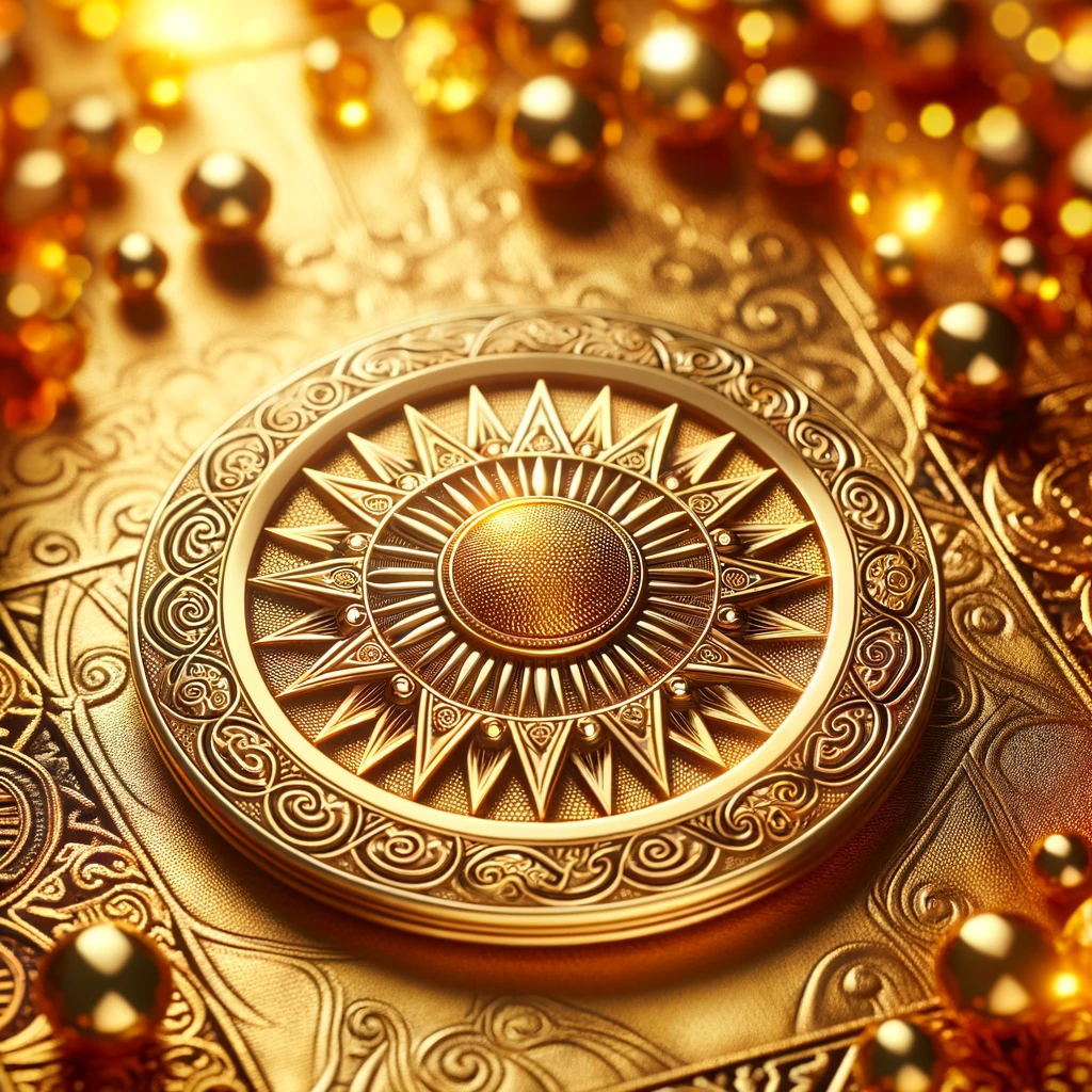 ·E 2023 11 19 11.31.33   An opulent image of a gold amulet, radiating a warm golden glow. The amulet is beautifully designed with intricate patterns, symbolizing wealth, prosp.png