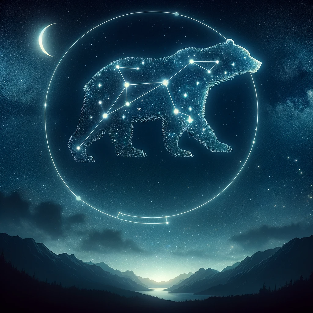 ·E 2023 11 21 04.53.35   An image depicting a peaceful night sky, with a visible constellation in the shape of an animal, symbolizing the astrological connection to animal spi.png