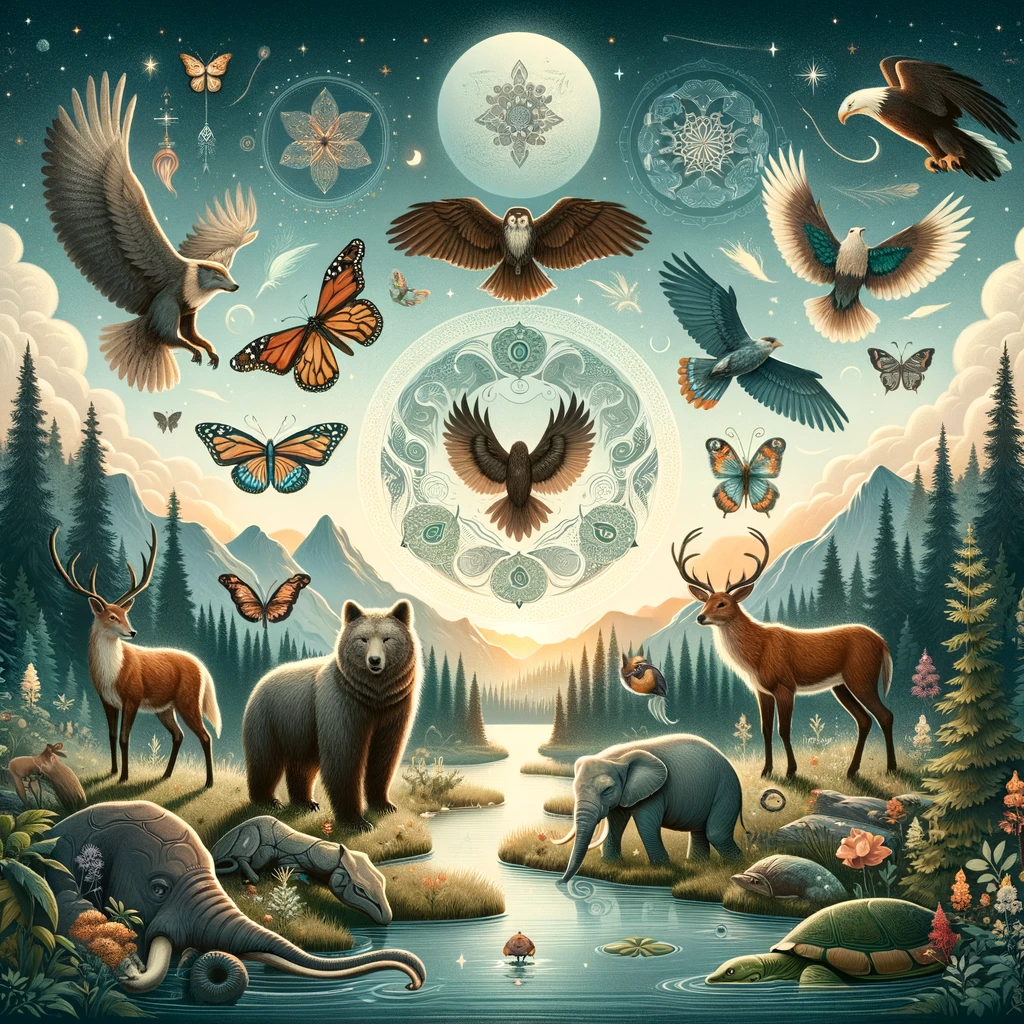 ·E 2023 11 24 05.10.08   A featured image for a blog article about animal spirits and their meanings. The image should depict a mystical and serene landscape, with representat.png