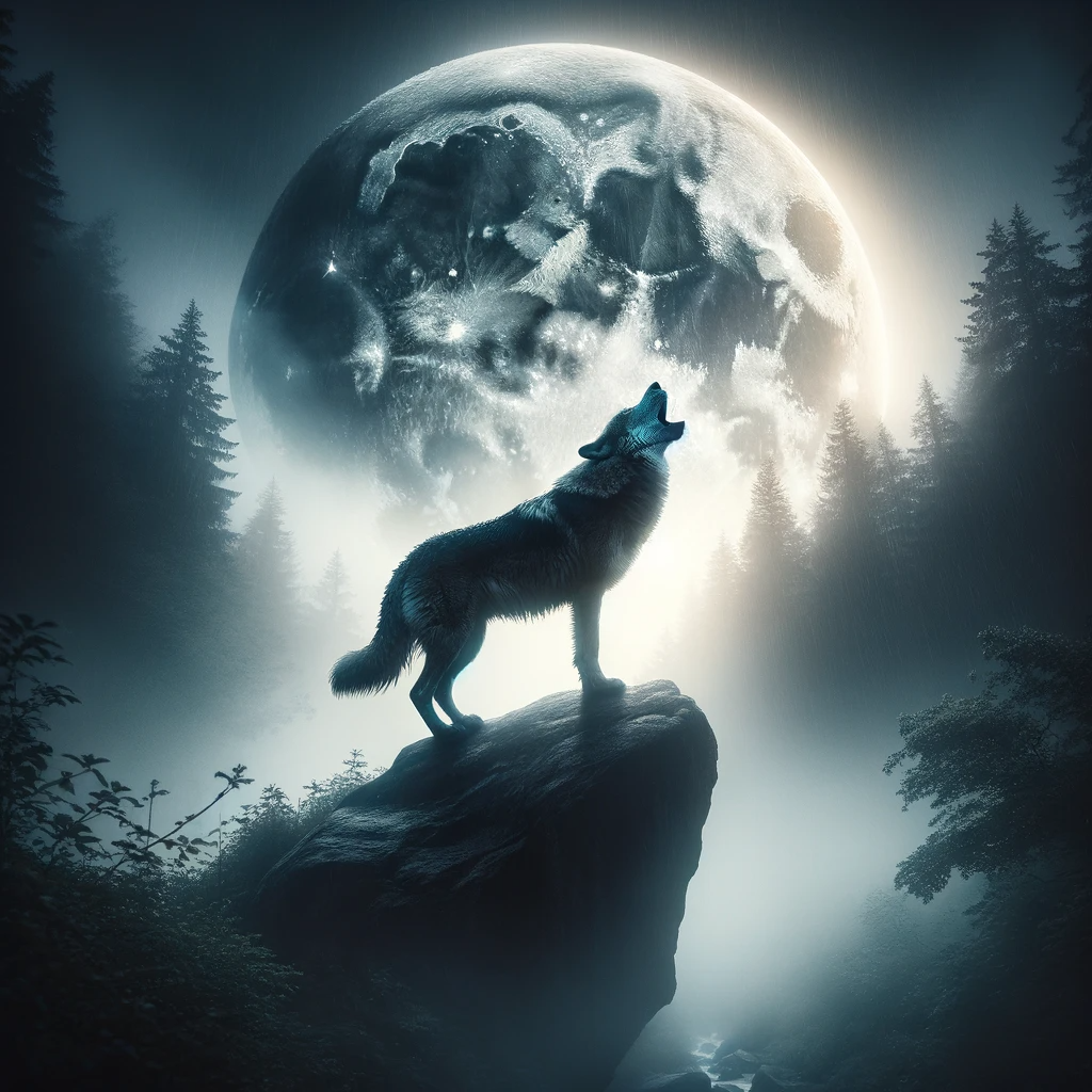 ·E 2023 11 25 14.13.09   A powerful image of a wolf howling at the moon on a misty night, symbolizing instinct and freedom. The wolf stands on a rocky outcrop, its silhouette .png