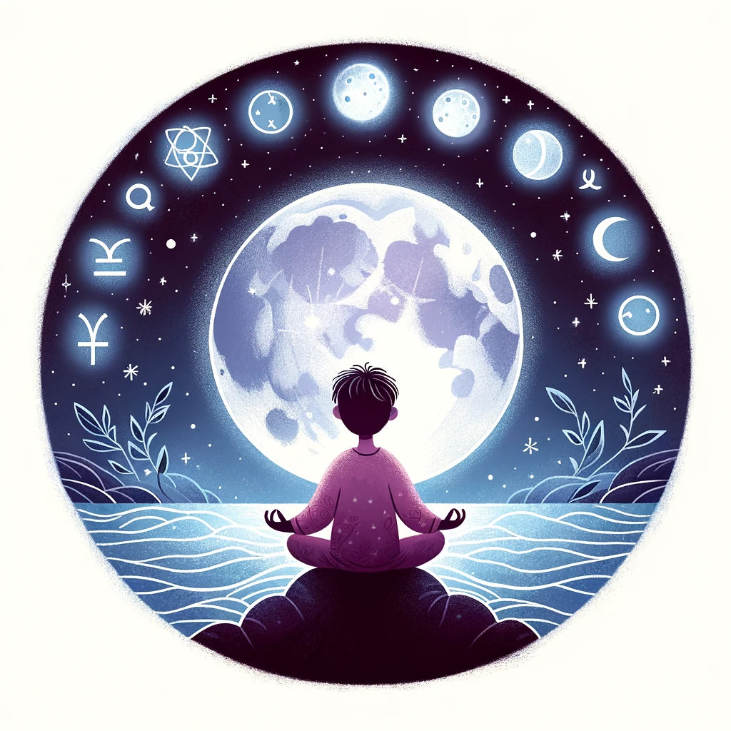 ·E 2023 11 25 14.18.05   A whimsical illustration of a person meditating under a moonlit sky, with the moon casting a gentle, glowing light. The person is surrounded by subtle.png