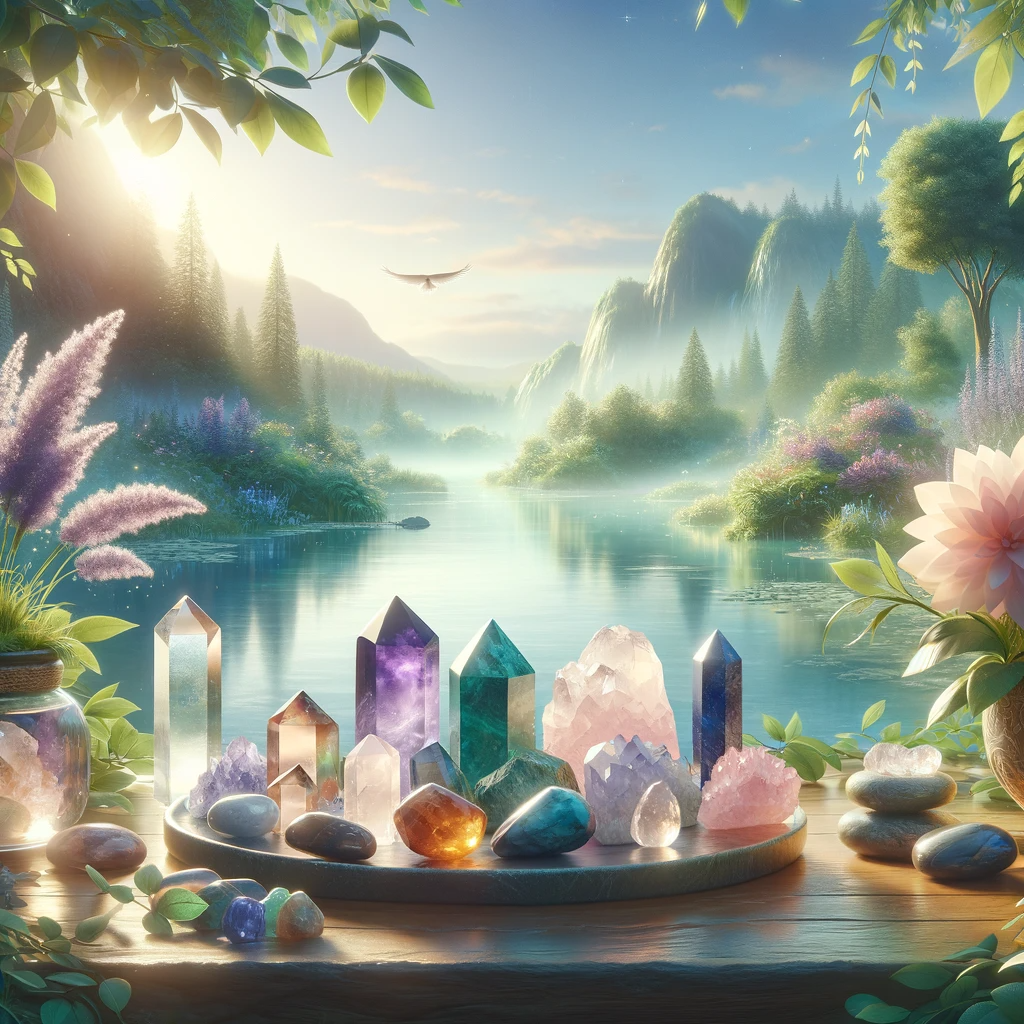 ·E 2023 11 28 13.37.00   A serene and peaceful image depicting a variety of healing crystals in a tranquil setting, suitable for a blog's featured image. The crystals should i.png