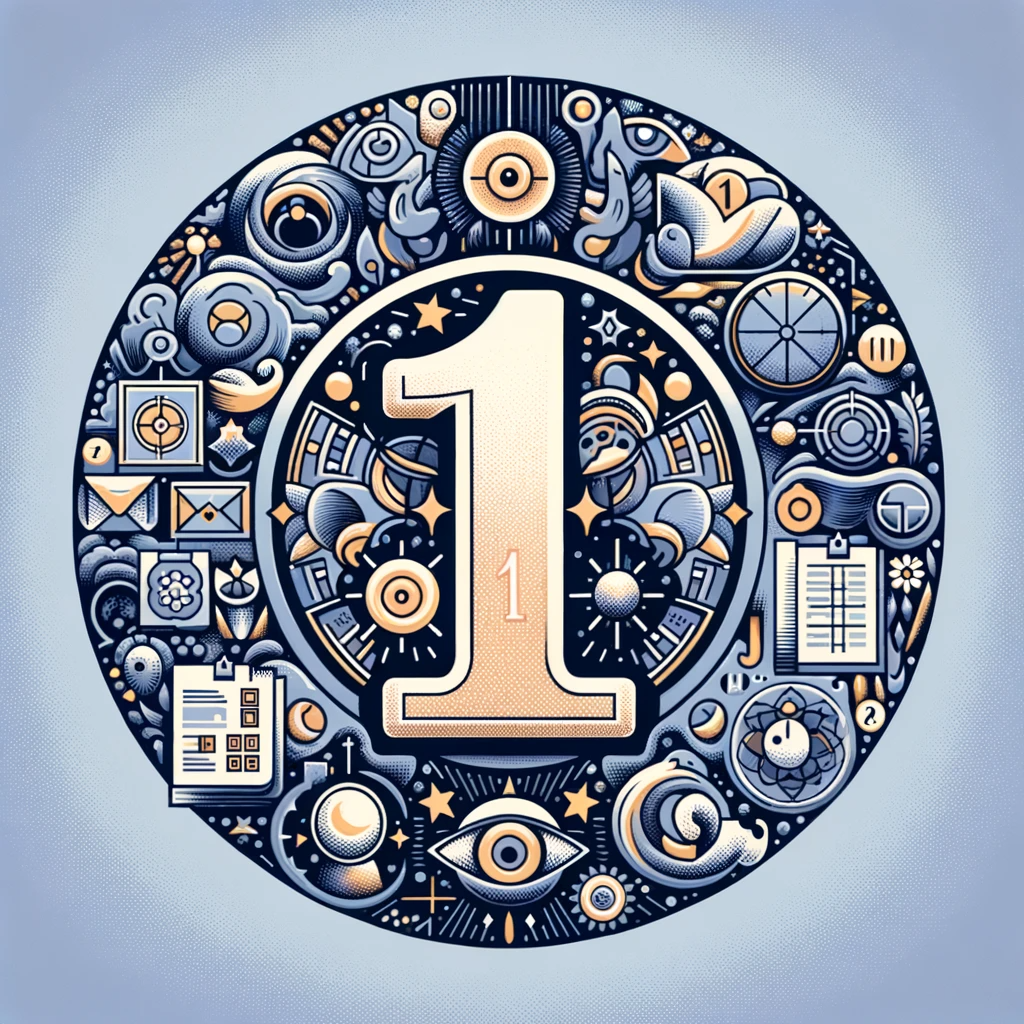 ·E 2023 12 30 22.49.49   An image for an article about 'Numerology and Personal Year Cycles', illustrating the number 1 cycle. The image should feature the number 1 surrounded.png