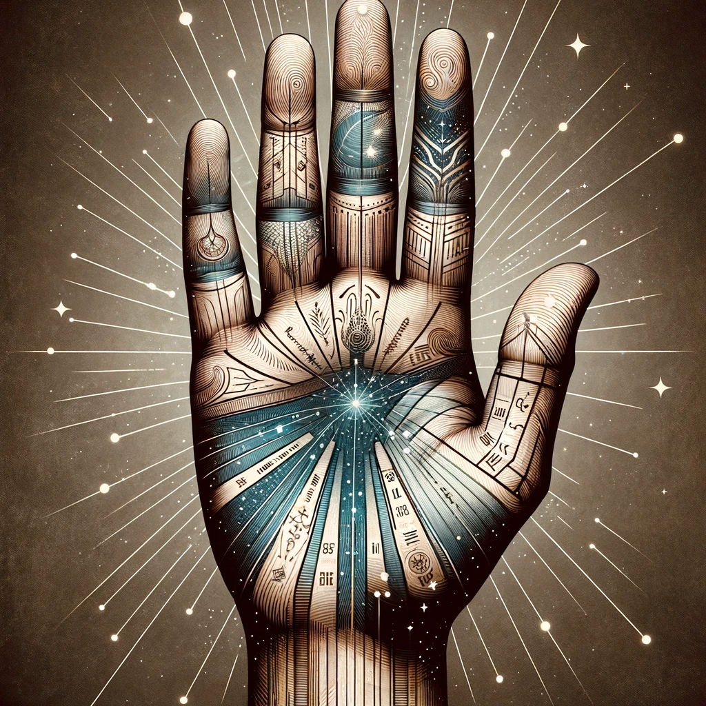 ·E 2024 01 01 18.11.20   A featured image for an article titled 'Palmistry and Career Choices_ Finding Your Life's Work in Your Hands', showcasing a hand with various lines an.png