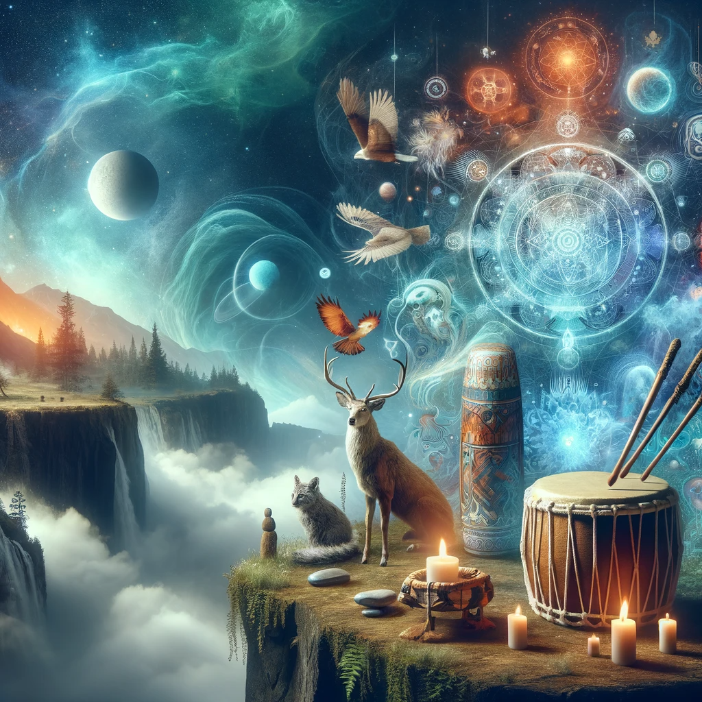 ·E 2024 01 03 19.09.36   A featured image for an article titled 'Shamanic Journeying_ A Guide to Exploring Alternate Realities', showcasing a mystical scene with elements that.png