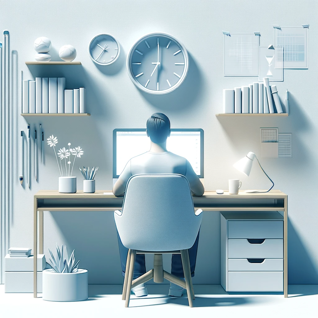 ·E 2024 01 05 00.12.27   An image of a person sitting at a desk, surrounded by a calm and organized workspace. They are practicing mindfulness by taking a moment to close thei.png