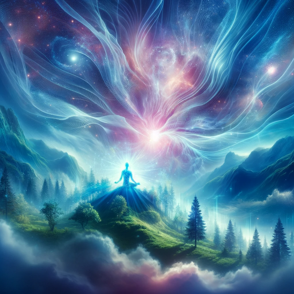 ·E 2024 01 22 18.57.34   An ethereal image of a serene landscape with a person experiencing a moment of divine consciousness. The landscape, possibly a tranquil forest or a mo.png