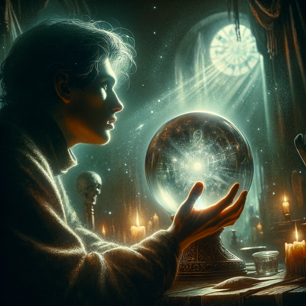·E 2024 01 02 23.27.55   An image for an article on 'The Art of Crystal Ball Scrying', illustrating the moment of receiving a vision. The scene should depict an individual gaz.png