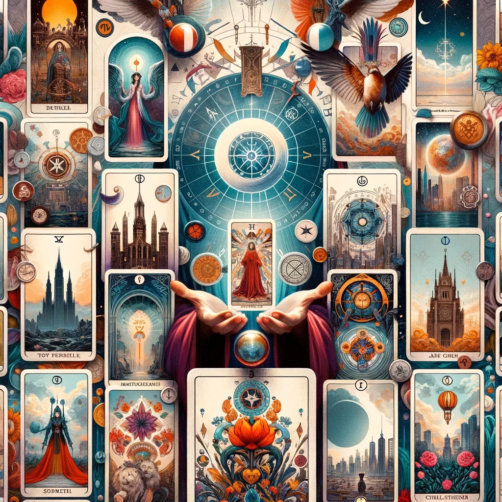 ·E 2024 01 03 23.55.43   A featured image for an article titled 'Tarot Card Meanings_ A Comprehensive Guide to Each Card in the Deck', showcasing a montage of various tarot ca.png