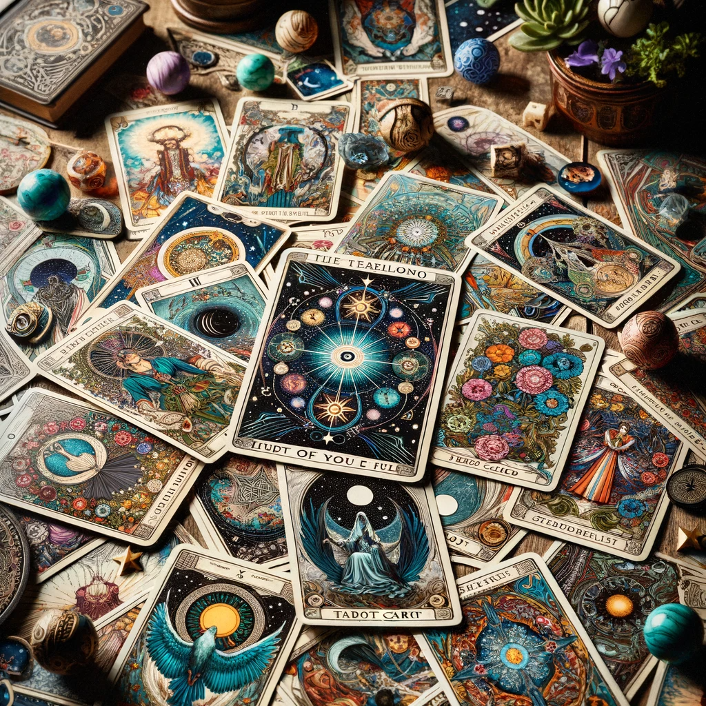 ·E 2024 01 04 02.46.30   A featured image for an article about tarot cards, showcasing a mystical and intriguing array of various tarot cards. The image should visually repres.png