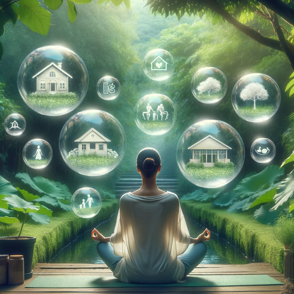 ·E 2024 01 04 03.05.02   A serene image of a person sitting in a lotus position in a tranquil, lush garden, eyes closed in deep concentration. They are visualizing their dream.png