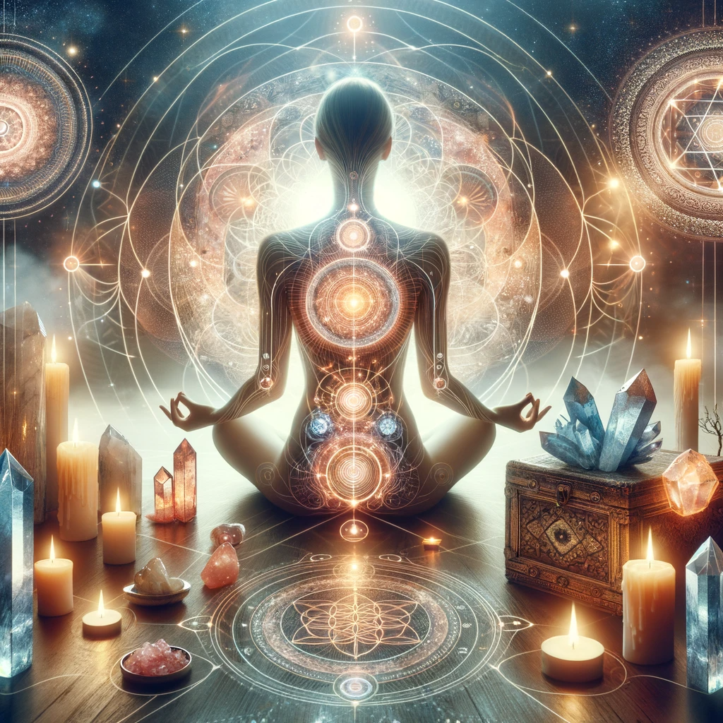 ·E 2024 02 01 05.51.55   An image of a person in a tranquil setting, surrounded by symbols of tantra energy healing, such as candles, crystals, and sacred geometry patterns. T.png