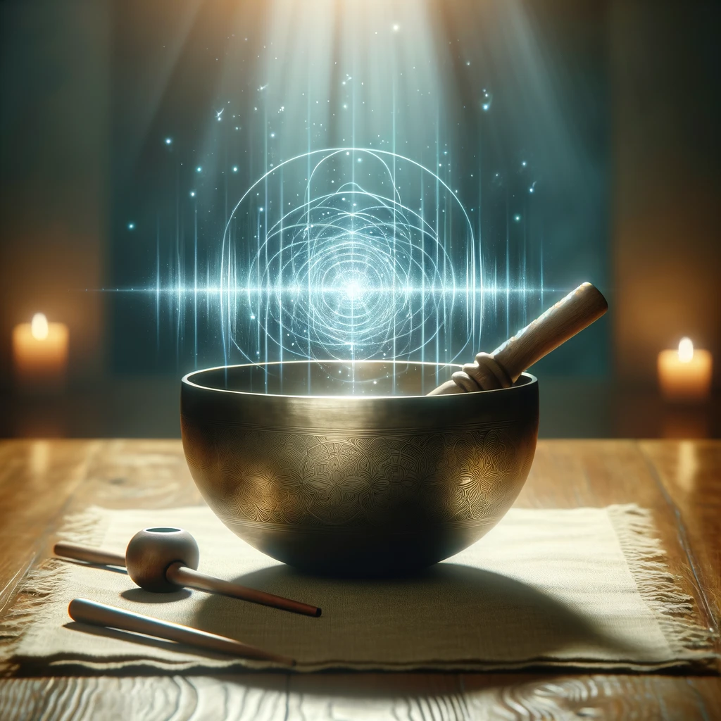 ·E 2024 02 29 21.02.46   A peaceful image of a singing bowl placed in a tranquil environment, with visible vibrations emanating from it. The bowl is shown being struck gently,.webp